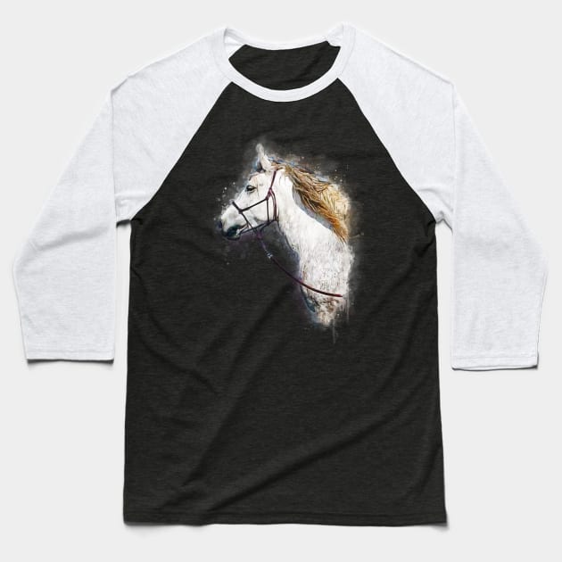 Magnificent Percheron Draft Horse Head 1 Baseball T-Shirt by CheekyPonyDesigns